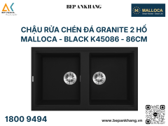 Chậu rửa chén đá Granite 2 hố Malloca - BLACK K45086 